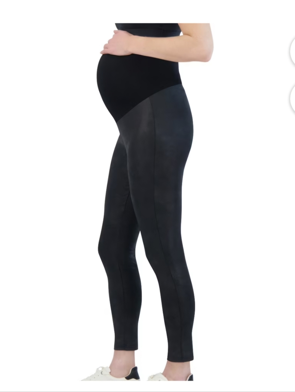 Time And Tru Women's Large 12-14 Faux Leather Maternity Leggings New - Picture 8 of 8